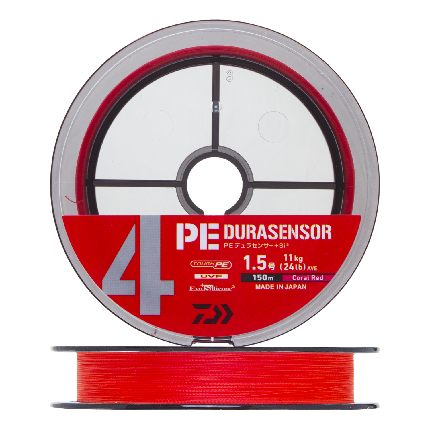 Шнур плетеный Daiwa UVF PE DuraSensor X4 +Si2 #1,5 0,205мм 150м (coral red)