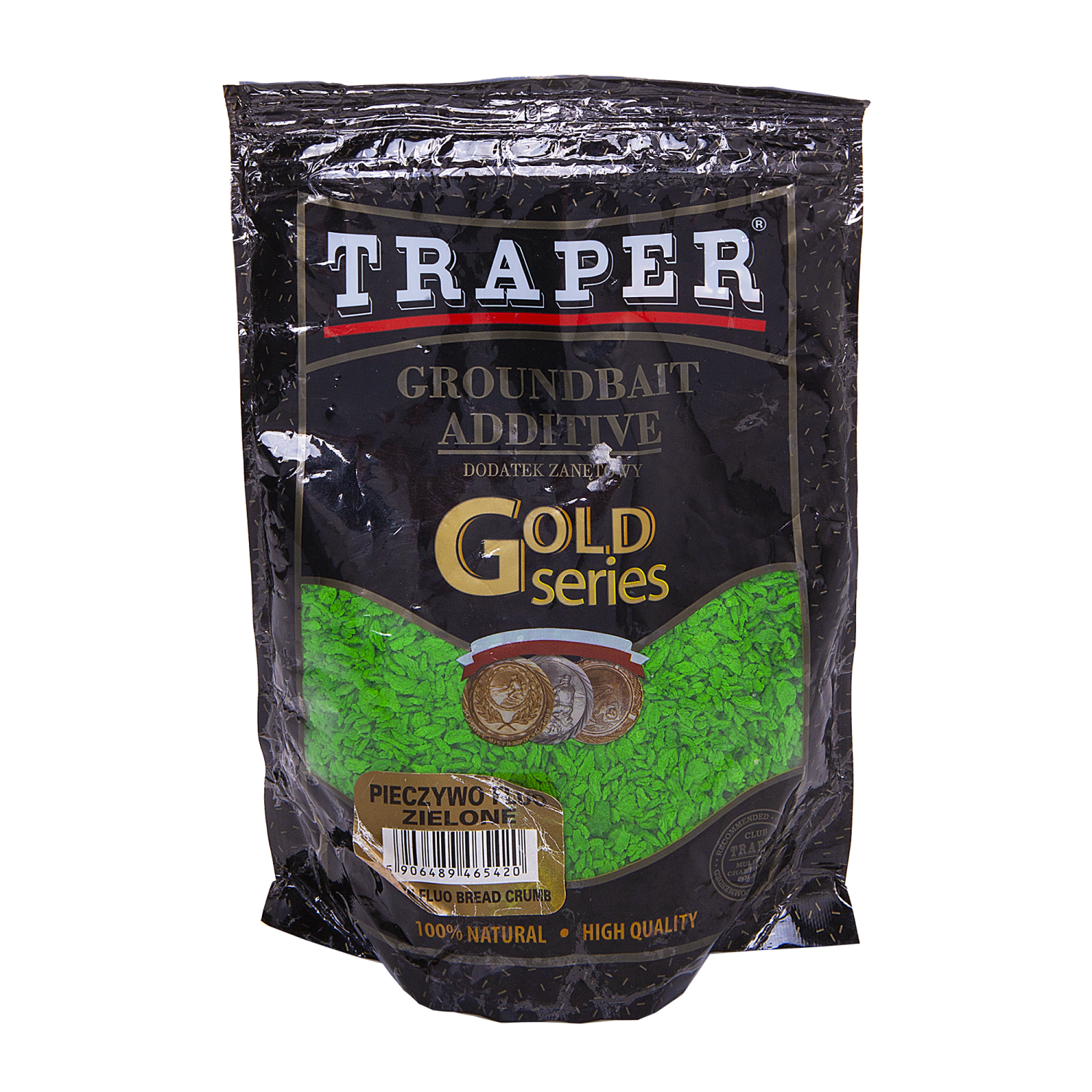 Добавка в прикормку Traper Groundbait Additive Bread Crumb 0,4кг #Green Fluo
